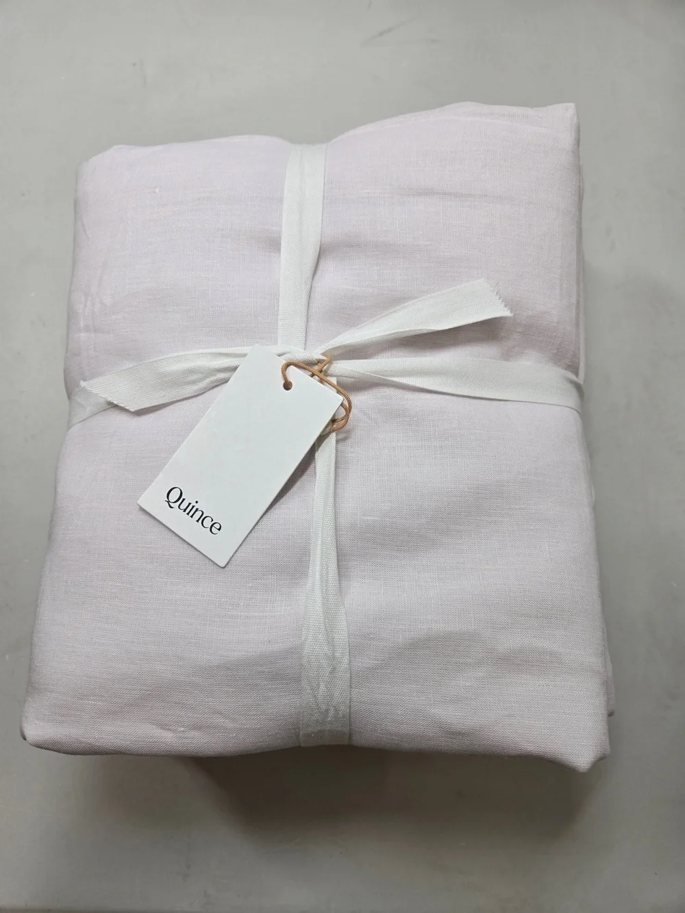 NWT QUINCE Set 2 48x84 European Linen True Blackout Curtains Vintage Blush 9081